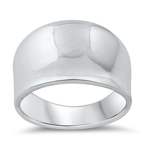 Concave Curve Wide Fashion Ring .925 Sterling Silver Band Sizes 5-12