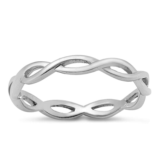 Thin Eternity Infinity Knot Stackable Ring .925 Sterling Silver Band Sizes 3-12