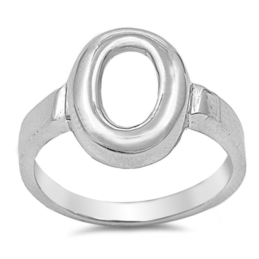 High Polish Oval Geometric Wholesale Ring .925 Sterling Silver Band Sizes 4-10