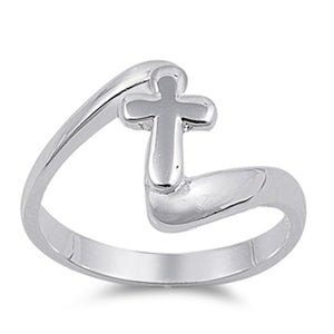 Sterling Silver Christian Cross Ring Gorgeous Faith Band Solid 925 Sizes 2-13