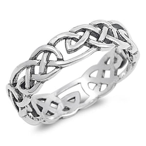 Sterling Silver Woman's Men's Celtic Knot Infinity Ring Fashion Band Sizes 4-13