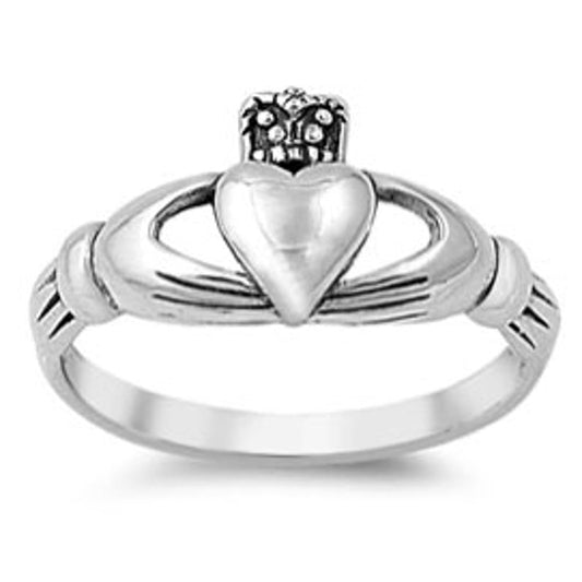 Claddagh Heart Friendship Purity Ring New .925 Sterling Silver Band Sizes 4-11