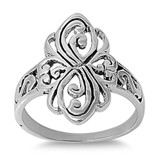 Sterling Silver Woman's Unique Fashion Ring Classic 925 Band 16mm Sizes 4-13