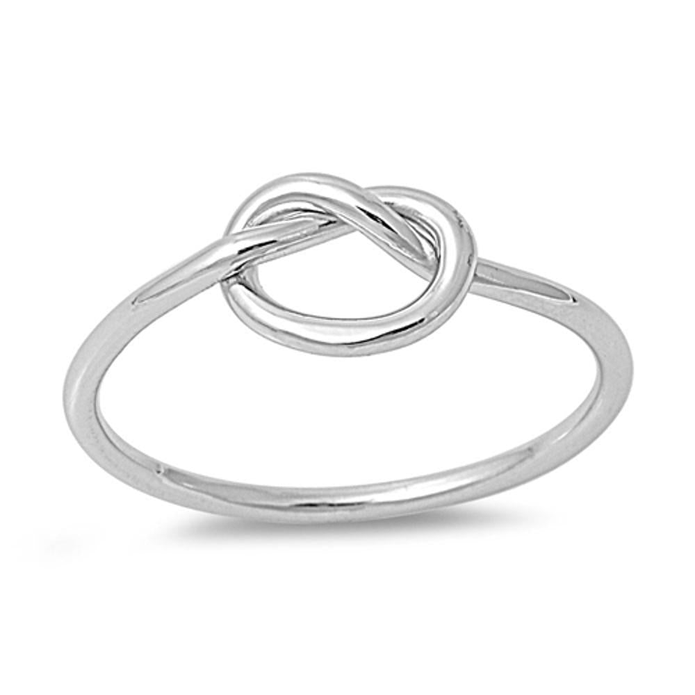 Sterling Silver Woman's Plain Thin Knot Ring Beautiful 925 Band 7mm Sizes 2-13