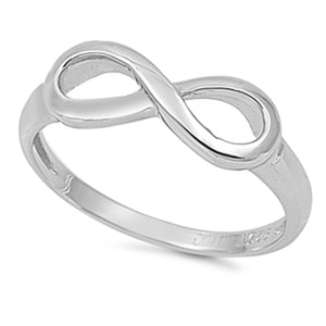 Infinity Symbol Wedding Ring Knot New .925 Sterling Silver Band Sizes 3-13