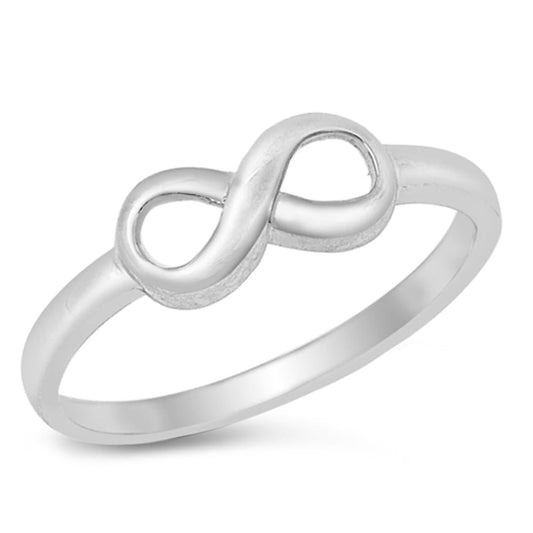 Sterling Silver Woman's Plain Infinity Ring Beautiful 925 Band 5mm Sizes 3-14