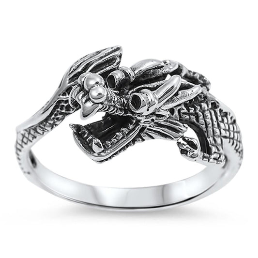 Chinese Dragon Good Luck Fashion Ring New .925 Sterling Silver Band Sizes 6-13