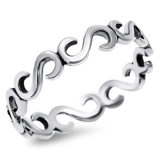 Open Infinity Eternity Fashion Ring New .925 Sterling Silver Band Sizes 3-10