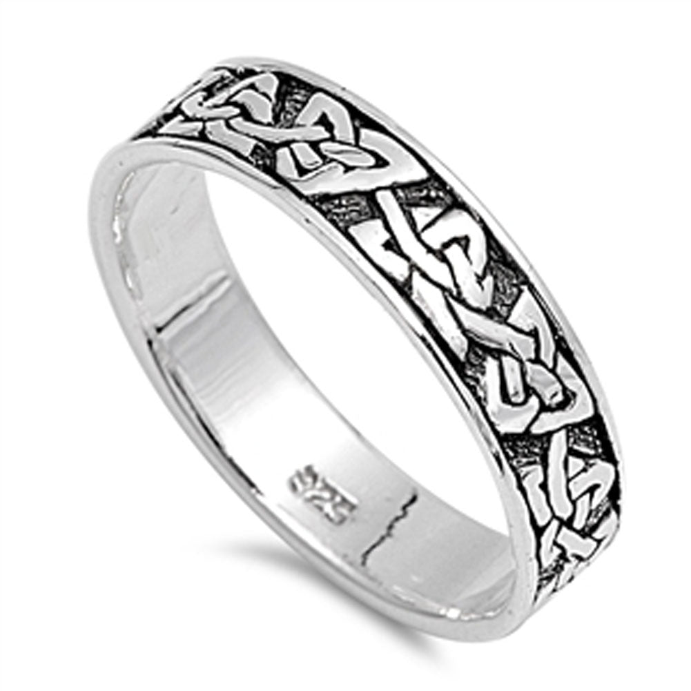 Celtic Knot Eternity Ring New .925 Sterling Silver Fashion Band Sizes 5-10