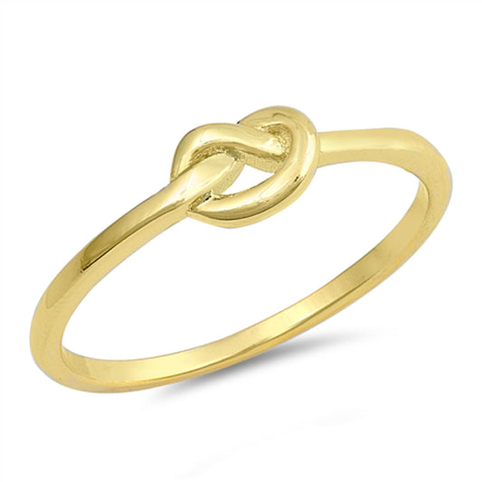 Gold-Tone Infinity Love Knot Promise Ring .925 Sterling Silver Band Sizes 3-10