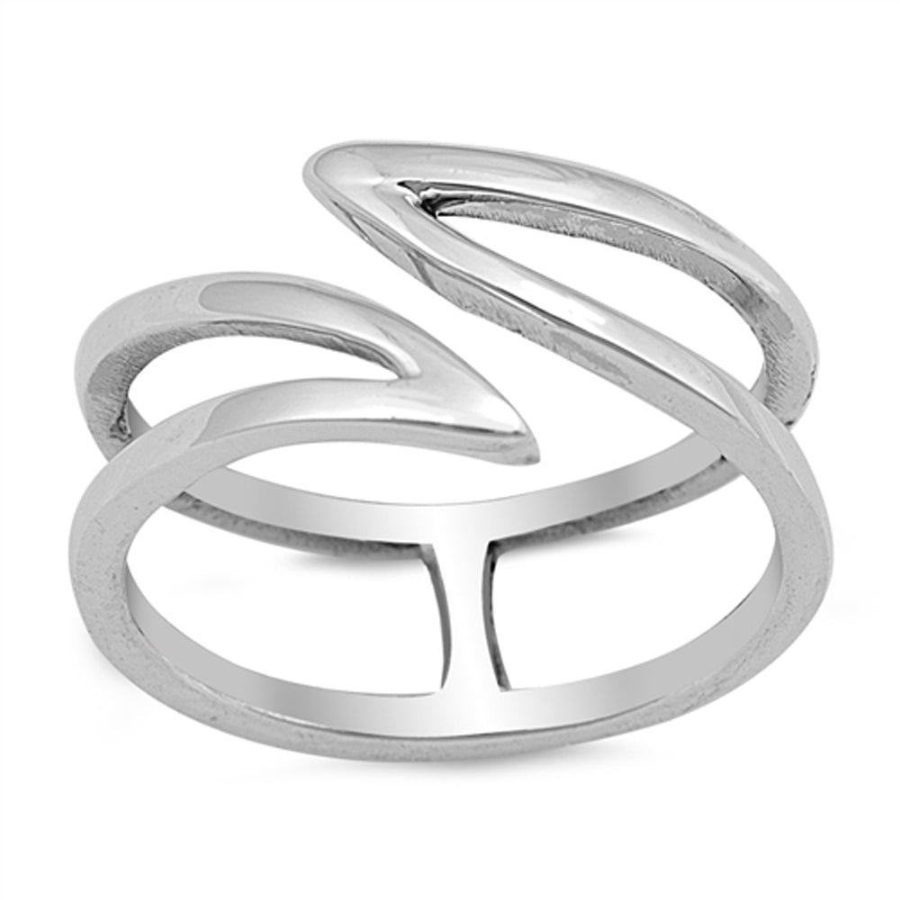 Open Wave Criss-Cross Ring New .925 Sterling Silver Thumb Band Sizes 4-10