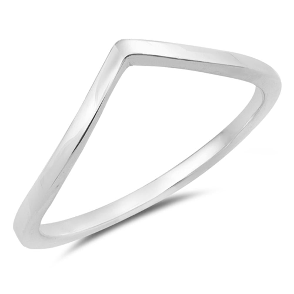 Pointed Chevron Thumb Ring .925 Sterling Silver Thin Stackable Band Sizes 3-12