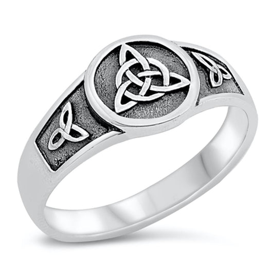 Celtic Knot Trinity Ring New .925 Sterling Silver Band Sizes 5-10