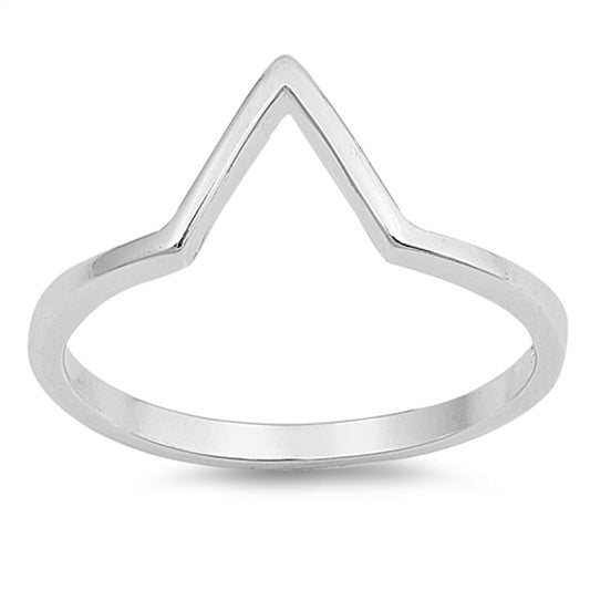 Pointed Chevron Thumb Stackable Ring New .925 Sterling Silver Band Sizes 3-10