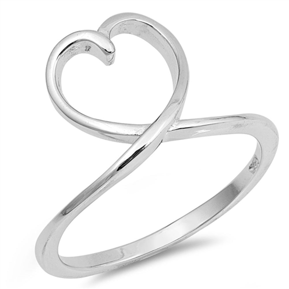 Heart Infinity Knot Love Promise Ring New .925 Sterling Silver Band Sizes 4-10