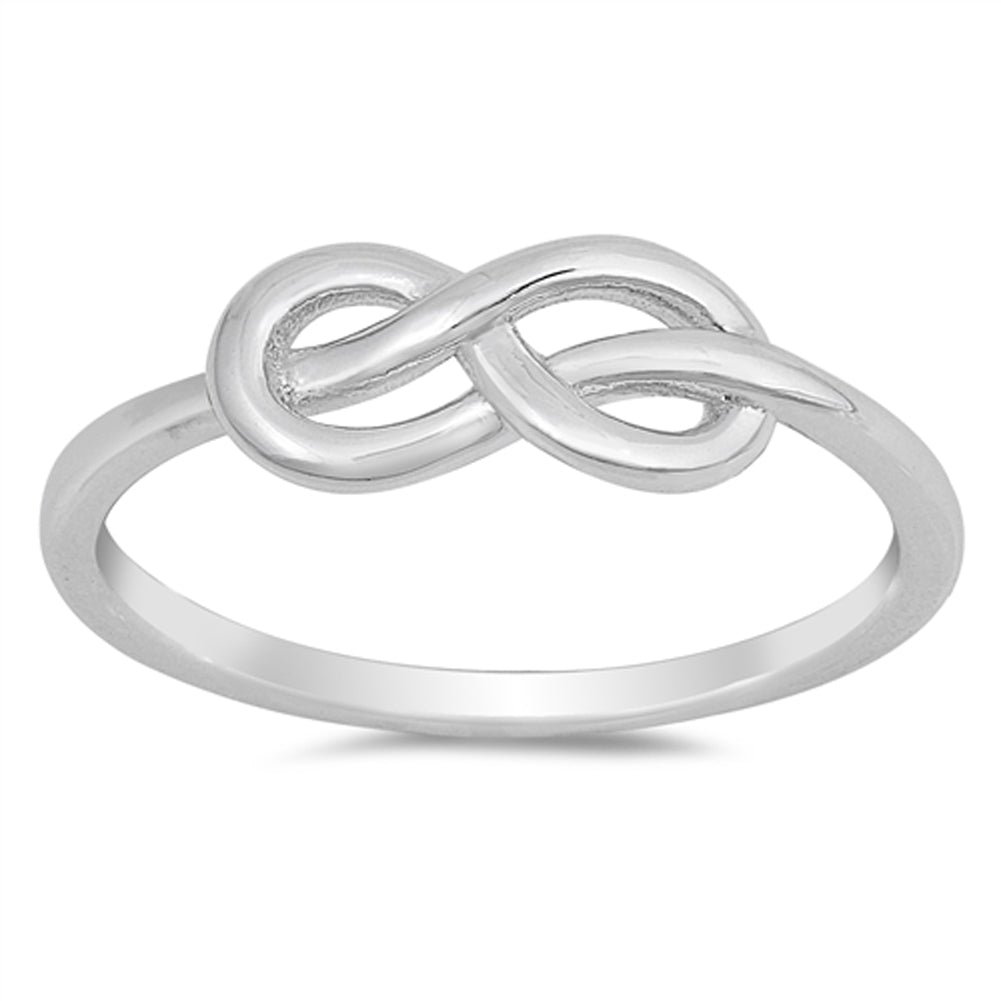 Infinity Knot Criss Cross Love Promise Ring .925 Sterling Silver Band Sizes 4-10