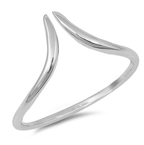 Open Adjustable Pointed Chevron Thumb Ring .925 Sterling Silver Band Sizes 4-10