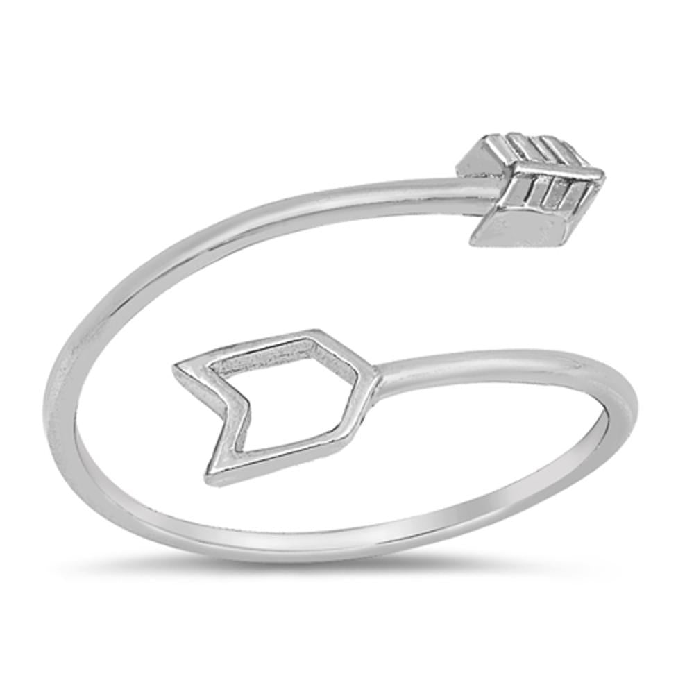 Open Adjustable Cupid Arrow Love Thumb Ring .925 Sterling Silver Band Sizes 4-10