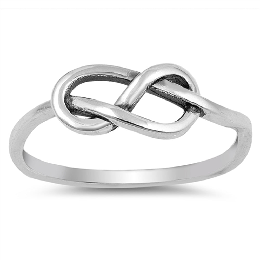 Oxidized Infinity Knot Love Promise Ring New 925 Sterling Silver Band Sizes 4-10