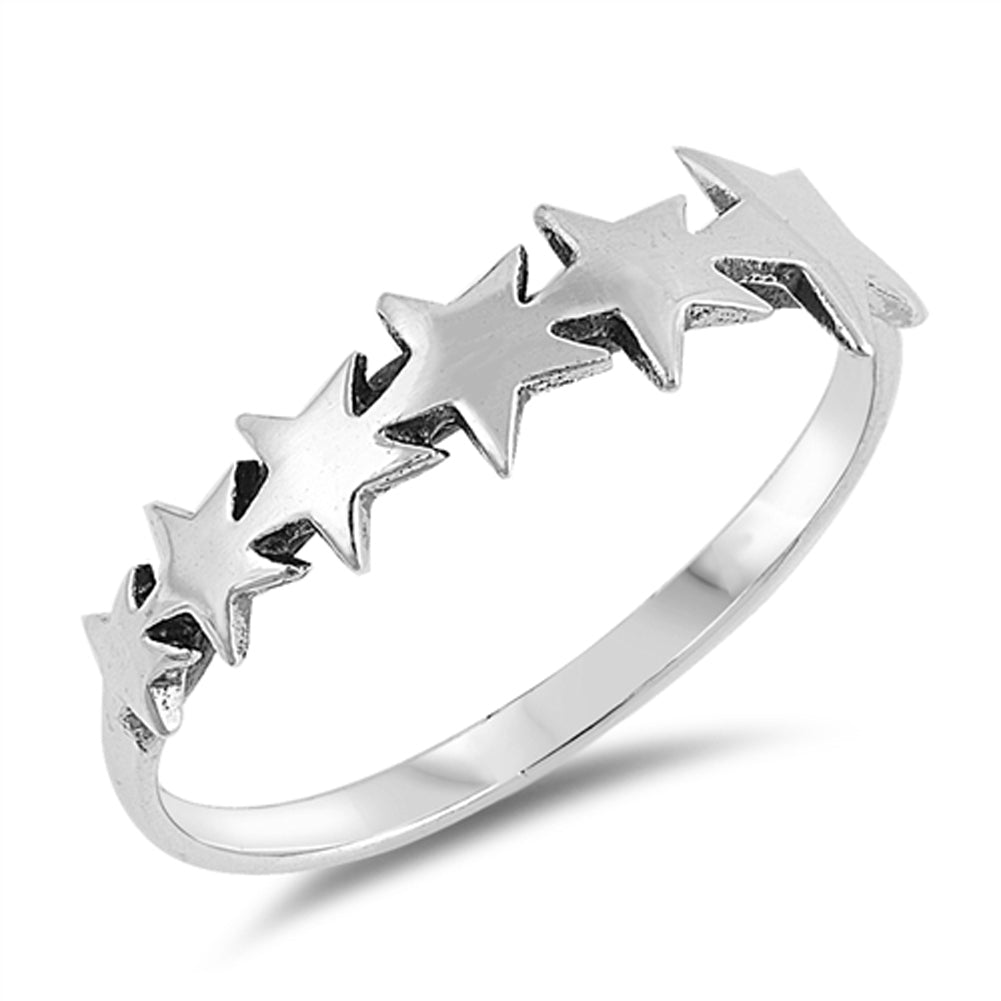 Star Journey Dainty Girl Boho Midi Ring New .925 Sterling Silver Band Sizes 4-10