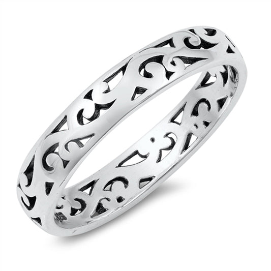 Filigree Eternity Stackable Vine Ring New .925 Sterling Silver Band Sizes 4-12