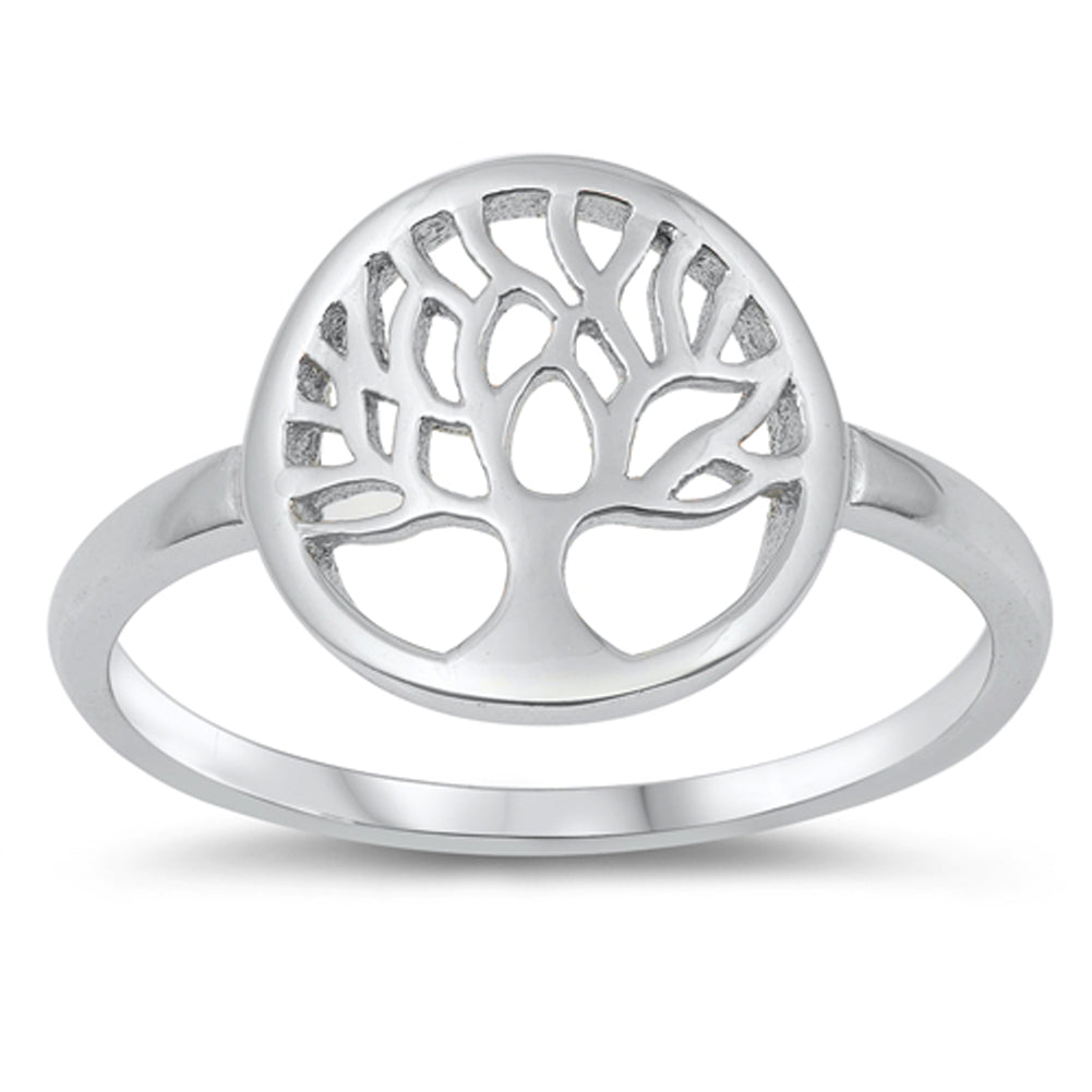 Filigree Tree of Life Cutout Branch Sterling Silver Ring Sizes 4-12