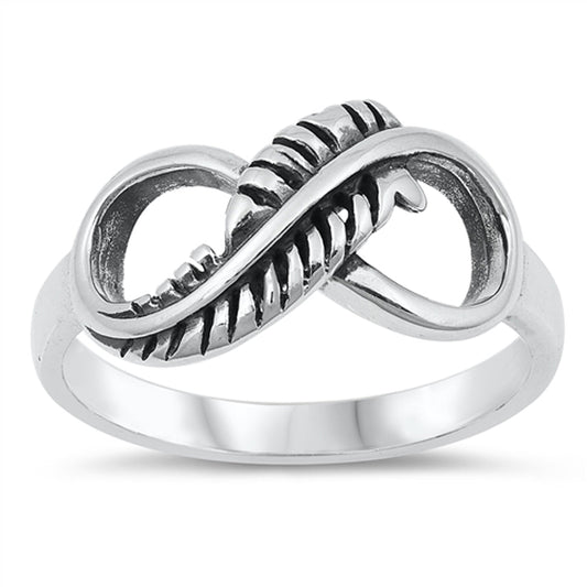 Classic Infinity Knot Flower Swirl Ring New .925 Sterling Silver Band Sizes 5-10