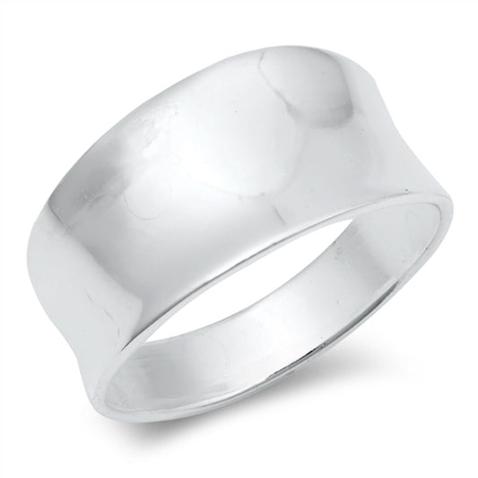 Cute Simple Flat Statement Ring New .925 Sterling Silver Band Sizes 5-10