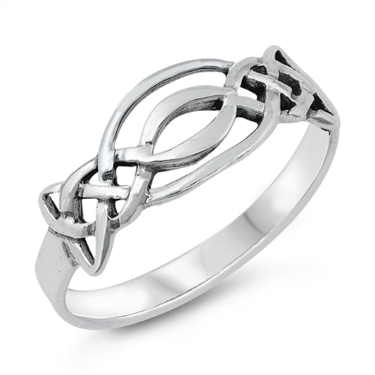 Celtic Braided Knot Promise Ring New .925 Sterling Silver Band Sizes 4-10