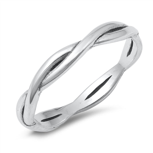 Simple Twist Ring New .925 Sterling Silver Band Sizes 4-10