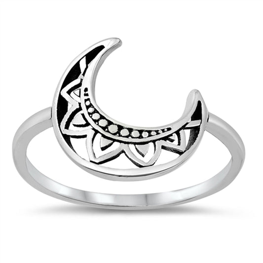 Sterling Silver Moon Ring