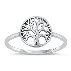 Tree of Life Modern Promise Ring New .925 Solid Sterling Silver Band Sizes 4-10