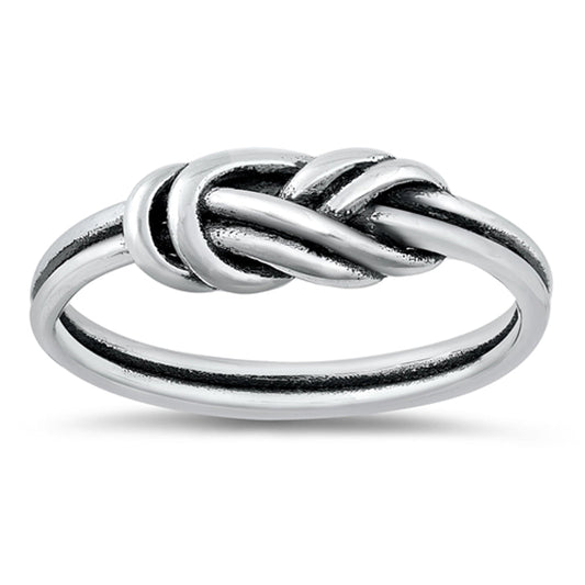 Elegant Love Knot Infinity Ring New .925 Sterling Silver Band Sizes 4-10