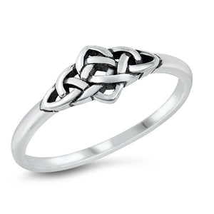 Tiny Stacking Claddagh Knot Ring New .925 Sterling Silver Band Sizes 4-10