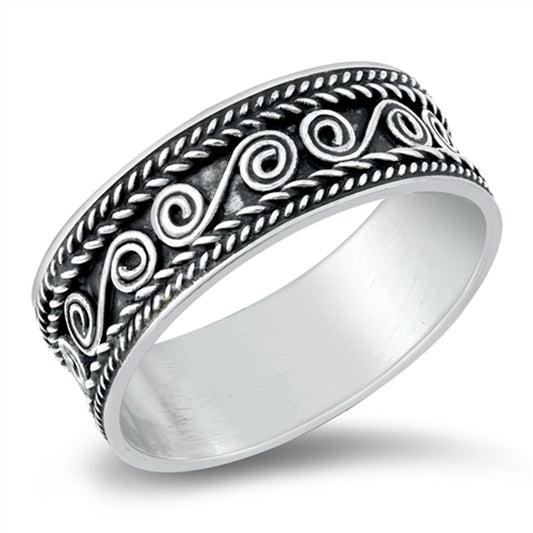 Elegant Filigree Swirl Bali Halo Ring New .925 Sterling Silver Band Sizes 5-10