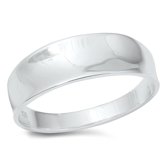 Wide Concave Fashion Chunk Ring New .925 Sterling Silver Band Sizes 4-10