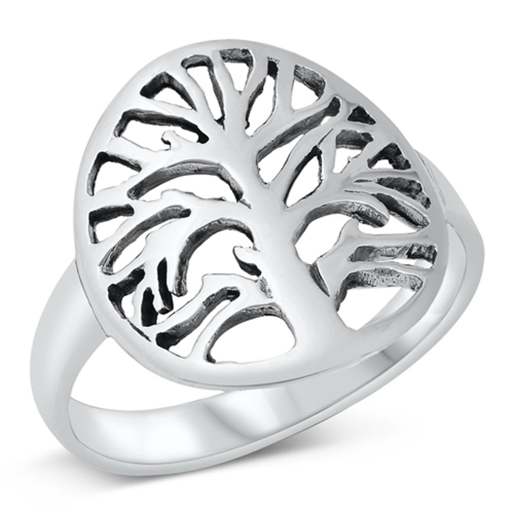 Cutout Tree of Life Ring Spiritual New .925 Sterling Silver Band Sizes 5-10