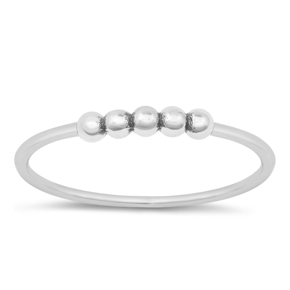 Simple Bubble Bead Fashion Ring New .925 Sterling Silver Band Sizes 4-10