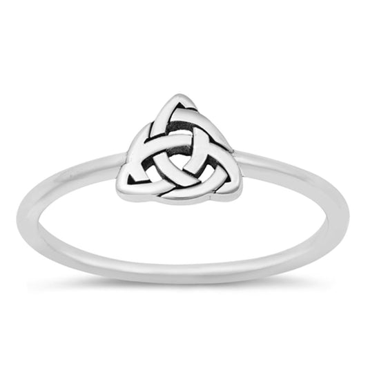 Celtic Triquetra Knot Ring Simple New .925 Sterling Silver Band Sizes 4-12