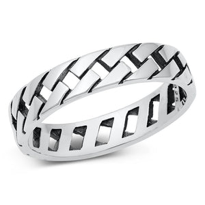 Miami Cuban Link Curb Classic Ring New .925 Sterling Silver Band Sizes 5-10