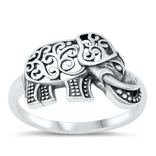 Bali African Elephant Beautiful Ring New .925 Sterling Silver Band Sizes 5-10