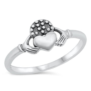 Irish Celtic Claddagh Love Fashion Ring .925 Sterling Silver Band Sizes 4-10