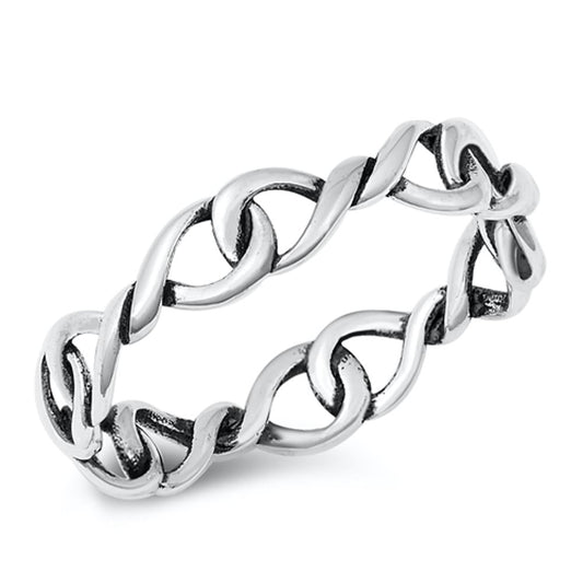 Infinity Twist Knot Love Beautiful Ring New .925 Sterling Silver Band Sizes 4-10