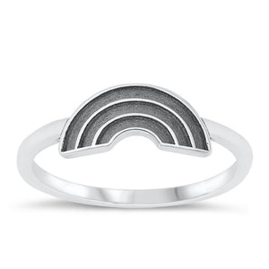 Rainbow Hope Peace Good Luck Promise Ring .925 Sterling Silver Band Sizes 4-10