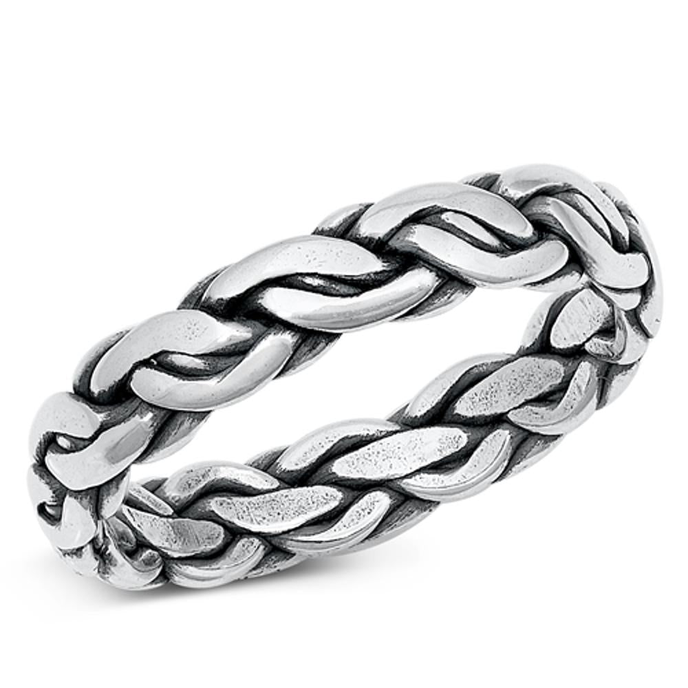 Sterling Silver Braided Chain Link Band