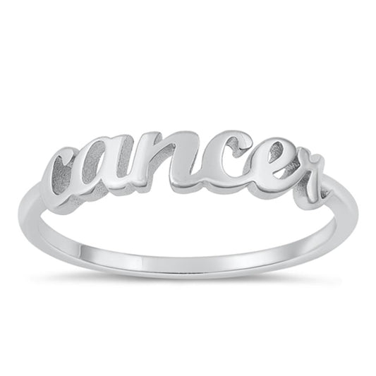 Sterling Silver Cancer Zodiac Ring