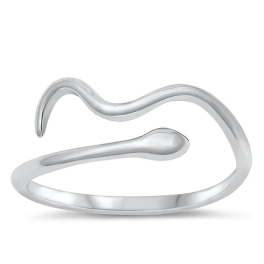 Serpent Snake Viper Reptile Fashion Ring .925 Sterling Silver Band Sizes 2-10