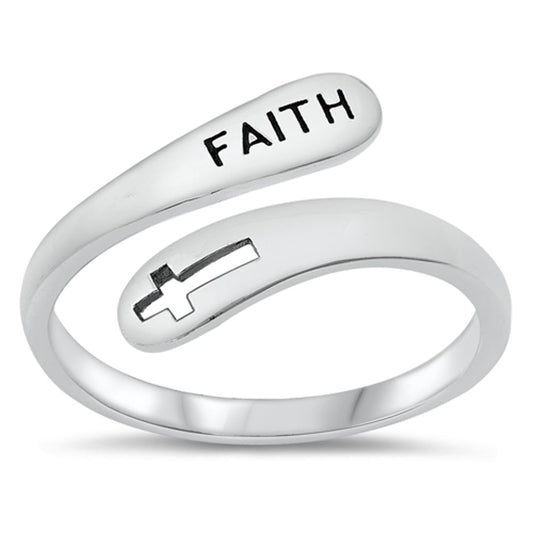 Christian Faith Cross Spoon Beautiful Ring .925 Sterling Silver Band Sizes 5-10