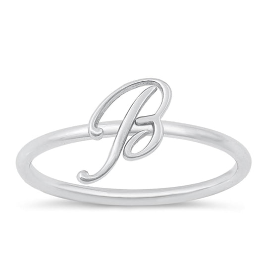 Sterling Silver "B" Initial Ring