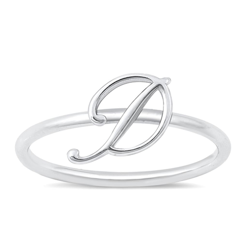 Sterling Silver "D" Initial Ring